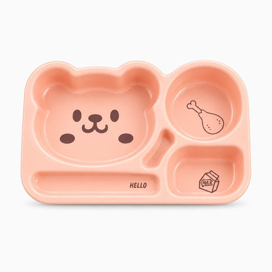 Assiette enfant compartiment en plastique résistant avec quatre sections séparées