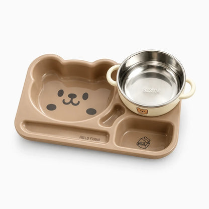 Plateau repas enfant réutilisable à compartiments multiples en plastique durable