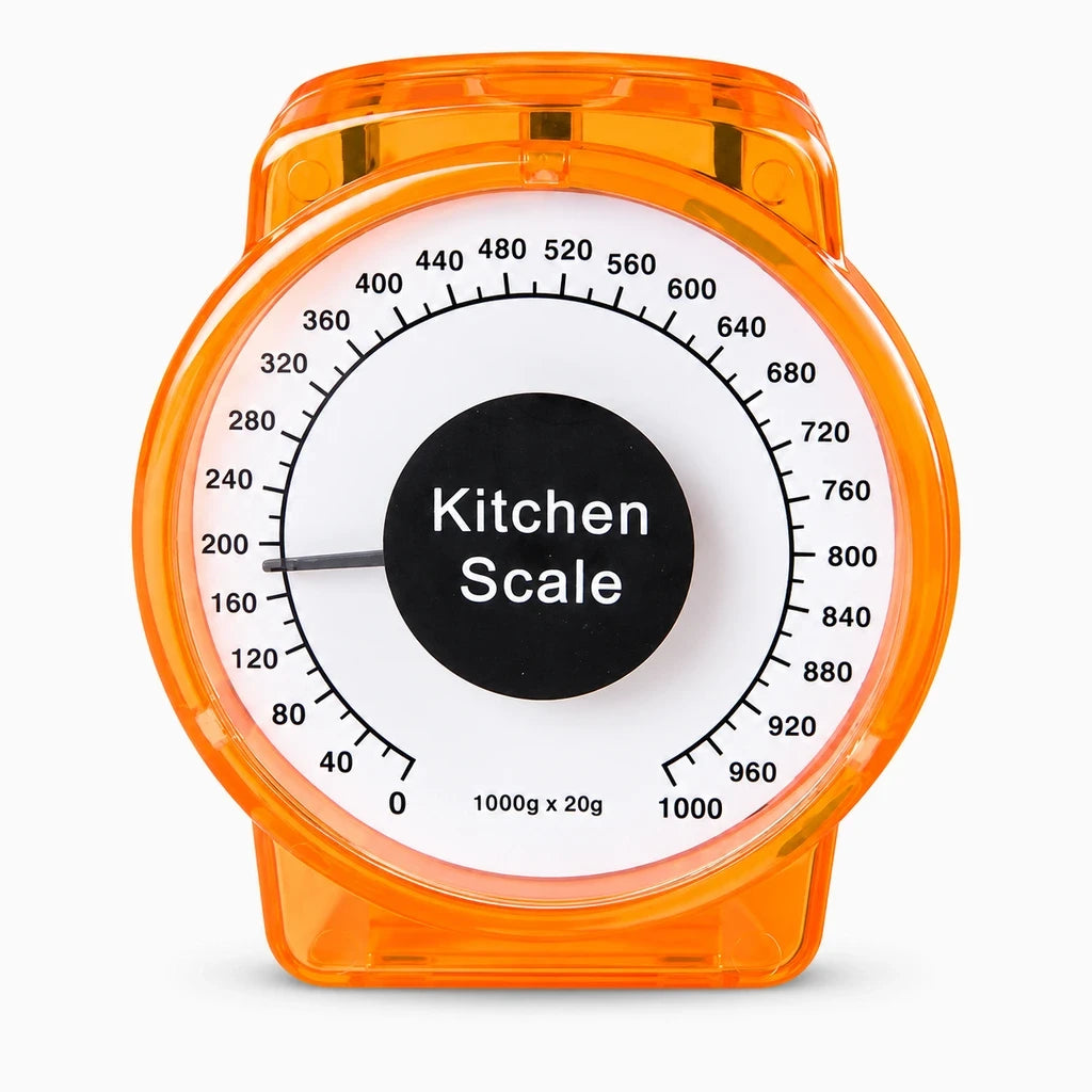 Plateau de balance de cuisine mécanique avec bord relevé pour contenir les aliments