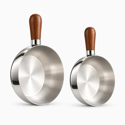 Casserole pour induction avec couvercle assorti, structure monobloc robuste