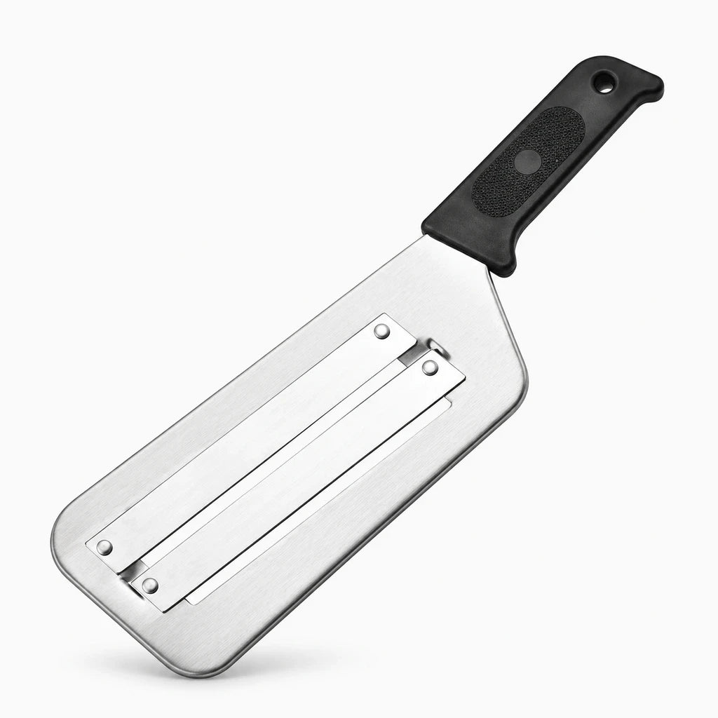 Éminceur à chou rouge compact avec grattoir intégré pour nettoyer poisson et légumes en cuisine