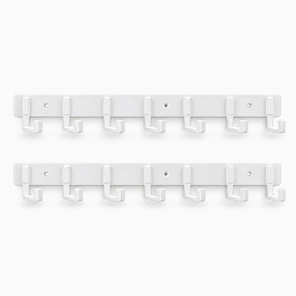Crochet cuisine aluminium blanc fixation sans perçage pour ustensiles muraux