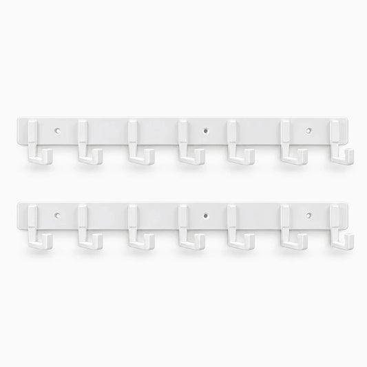 Crochet cuisine aluminium blanc fixation sans perçage pour ustensiles muraux