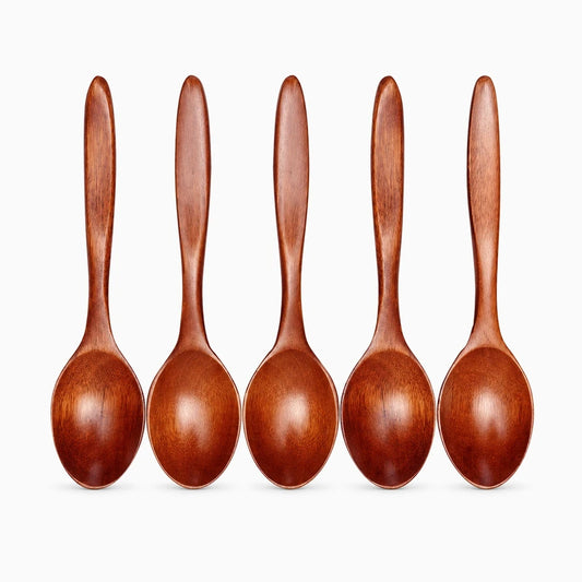 Lot de 5 cuillères en bois pour cuisiner, ustensiles de mélange et service