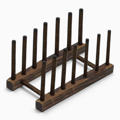 Étagère bois pour cuisine avec rangement de vaisselle sur plan de travail
