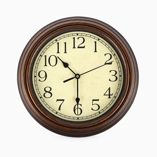 Horloge cuisine originale au cadran rétro marron, mécanisme silencieux sans tic-tac