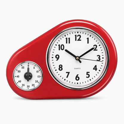 Grande horloge de cuisine avec chiffres lisibles, minuterie intégrée pour la cuisson et le repos des plats
