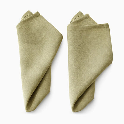 Serviettes de cuisine réutilisables en lin naturel, pile de linge de table plié