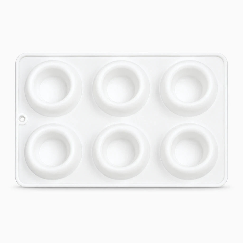 Moule en silicone avec 6 cavités régulières pour pâtisseries maison