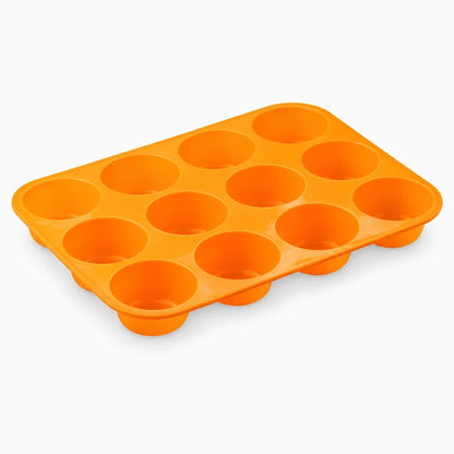 Moule cupcake flexible en silicone avec cavités régulières pour muffins et biscuits