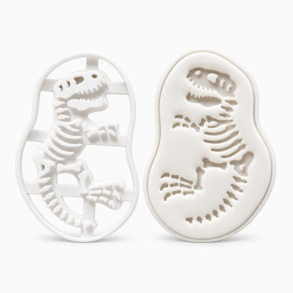 Set de quatre moules à gâteau dinosaure faciles à ranger pour biscuits et gâteaux maison