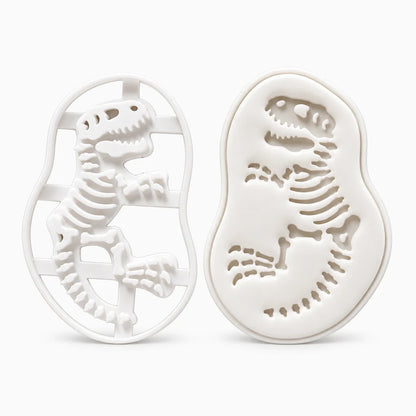 Set de quatre moules à gâteau dinosaure faciles à ranger pour biscuits et gâteaux maison