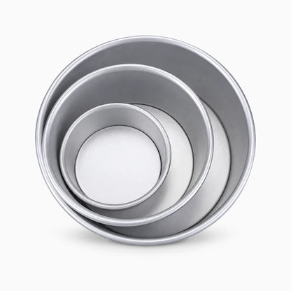 Moule à gâteau rond en aluminium avec revêtement antiadhésif, disponible en cinq diamètres
