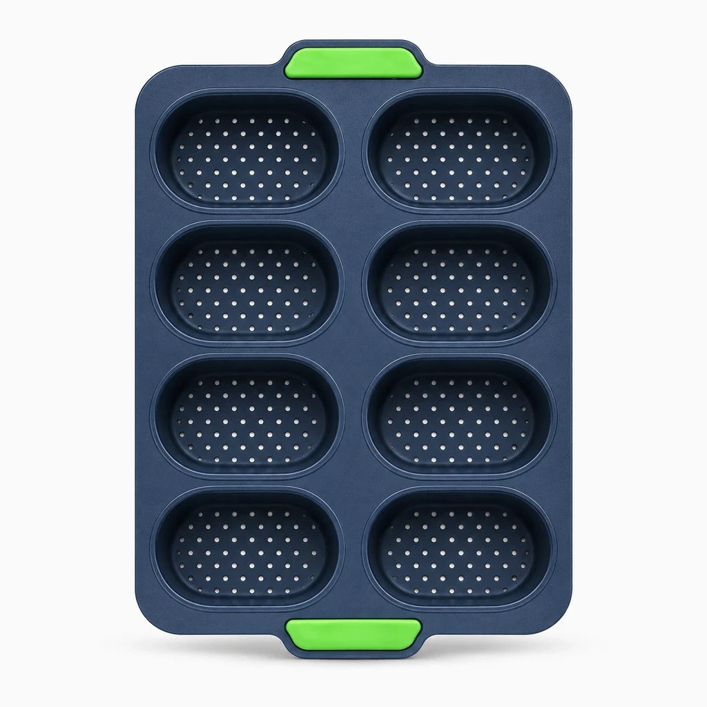 Moule à petits pains en silicone à 8 empreintes perforées