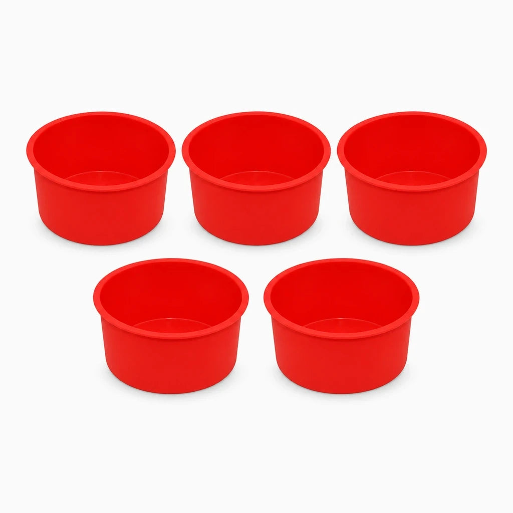 Moule à muffin en silicone souple avec 5 cavités rondes pour cupcakes et petits gâteaux