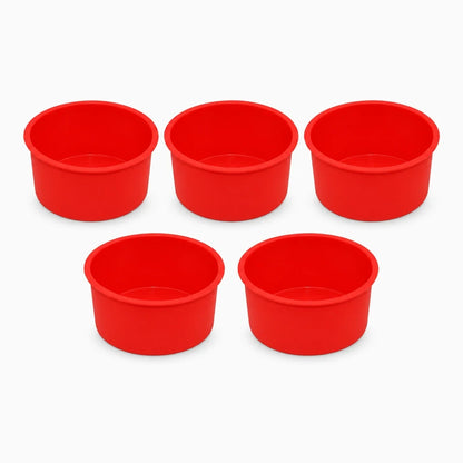 Moule à muffin en silicone souple avec 5 cavités rondes pour cupcakes et petits gâteaux