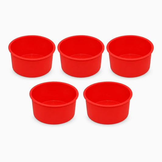 Moule à muffin en silicone souple avec 5 cavités rondes pour cupcakes et petits gâteaux