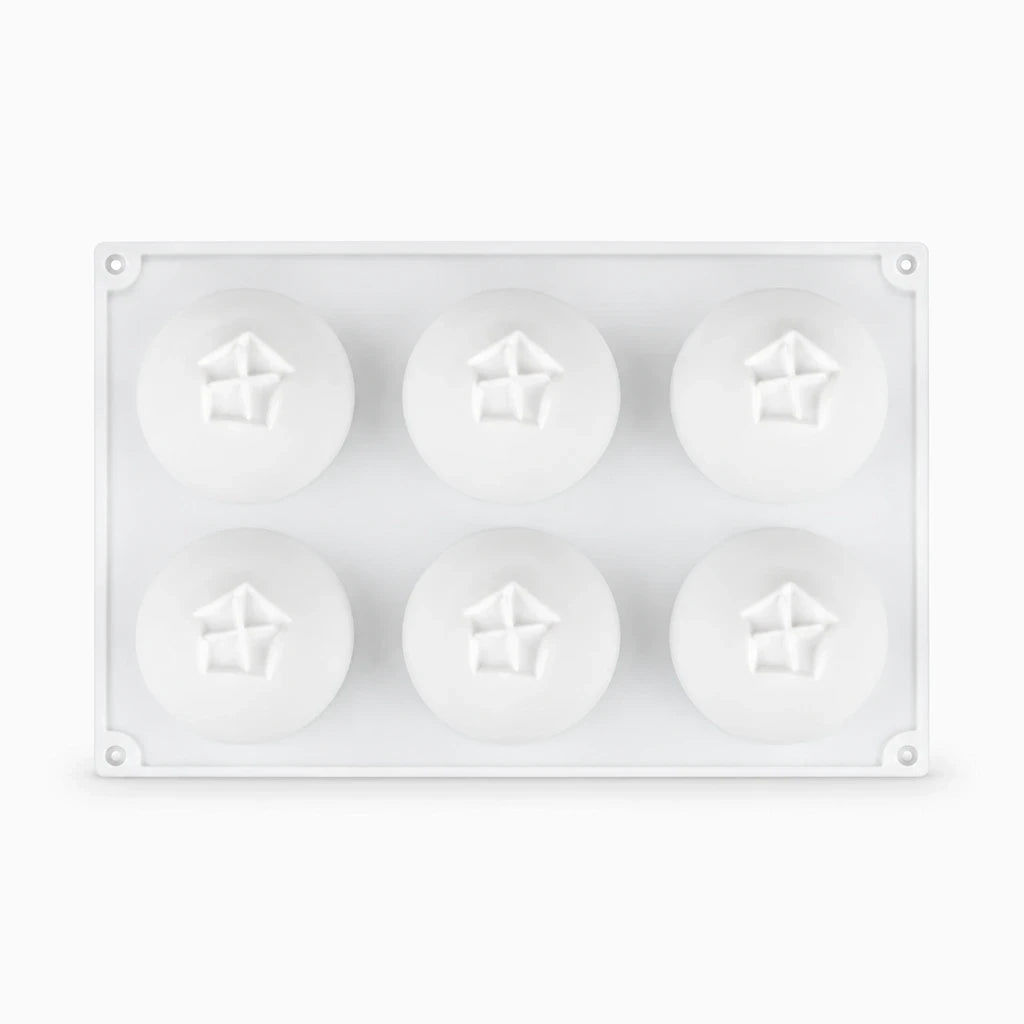 Moule silicone 6 cavités forme myrtille blanc pour cake et desserts