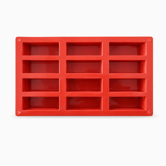 Moule pour chocolat en silicone avec 12 cavités rectangulaires pour barres énergétiques