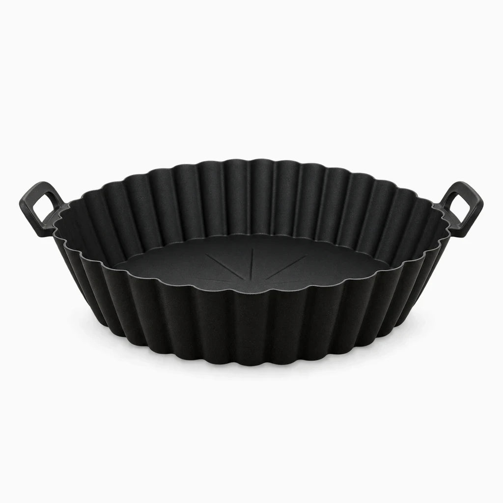 Moule silicone air fryer souple et réutilisable en noir brillant