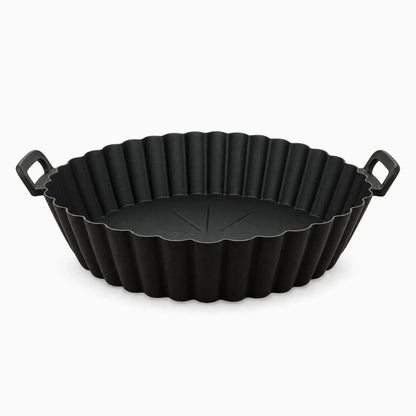 Moule silicone air fryer souple et réutilisable en noir brillant