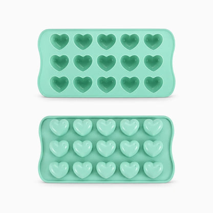 Moule silicone cœurs présentant des portions nettes prêtes à être démoulées