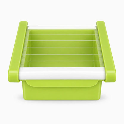 Organisateur cuisine coulissant beige, récipients pots visibles sans empiler