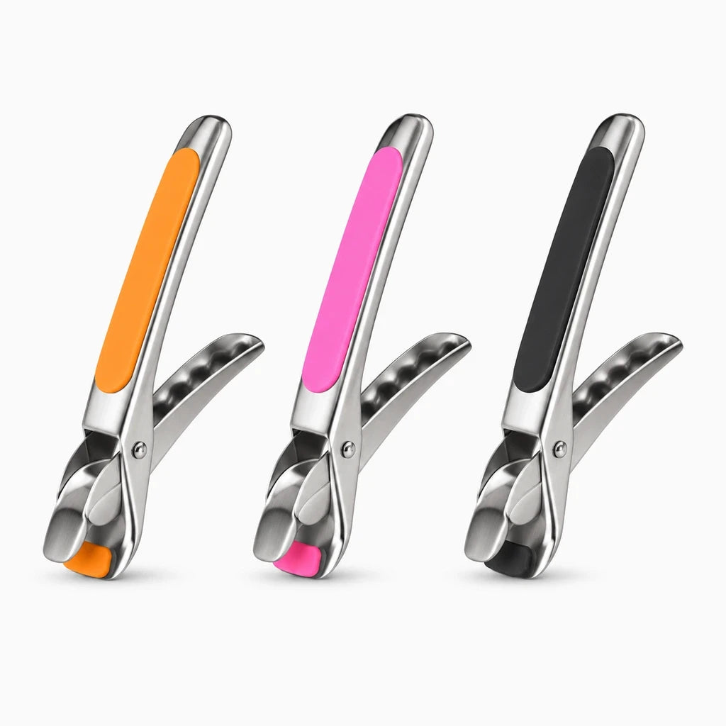 Pince inox cuisine avec poignée ergonomique et mâchoires antidérapantes