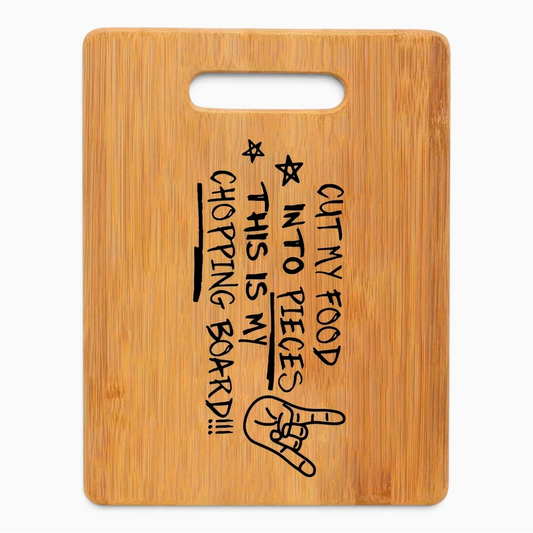 Planche à découper design en bambou avec gravure laser motif humoristique