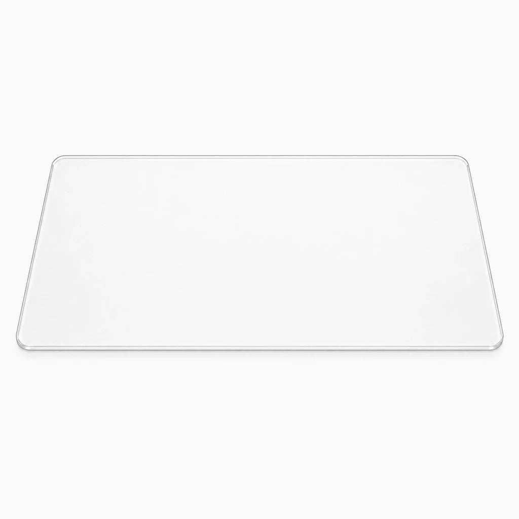Plateau acrylique transparent permettant de voir le dessous, idéal pour aligner ingrédients lors de la préparation