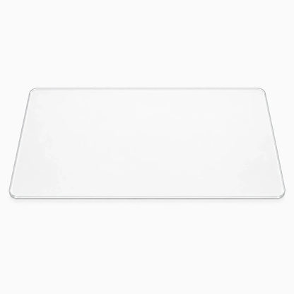 Plateau acrylique transparent permettant de voir le dessous, idéal pour aligner ingrédients lors de la préparation
