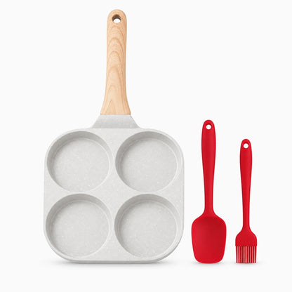 Démoulage facile d'œuf dans poêle pancake induction, revêtement granit sans accroche