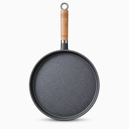 Poêle fonte non revêtue pour crêpes et œufs, compatible gaz et induction
