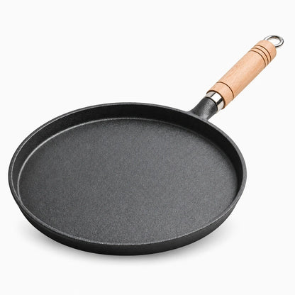 Poêle à crêpe en fonte massif, retenez chaleur diffusée uniformément sur toute la surface