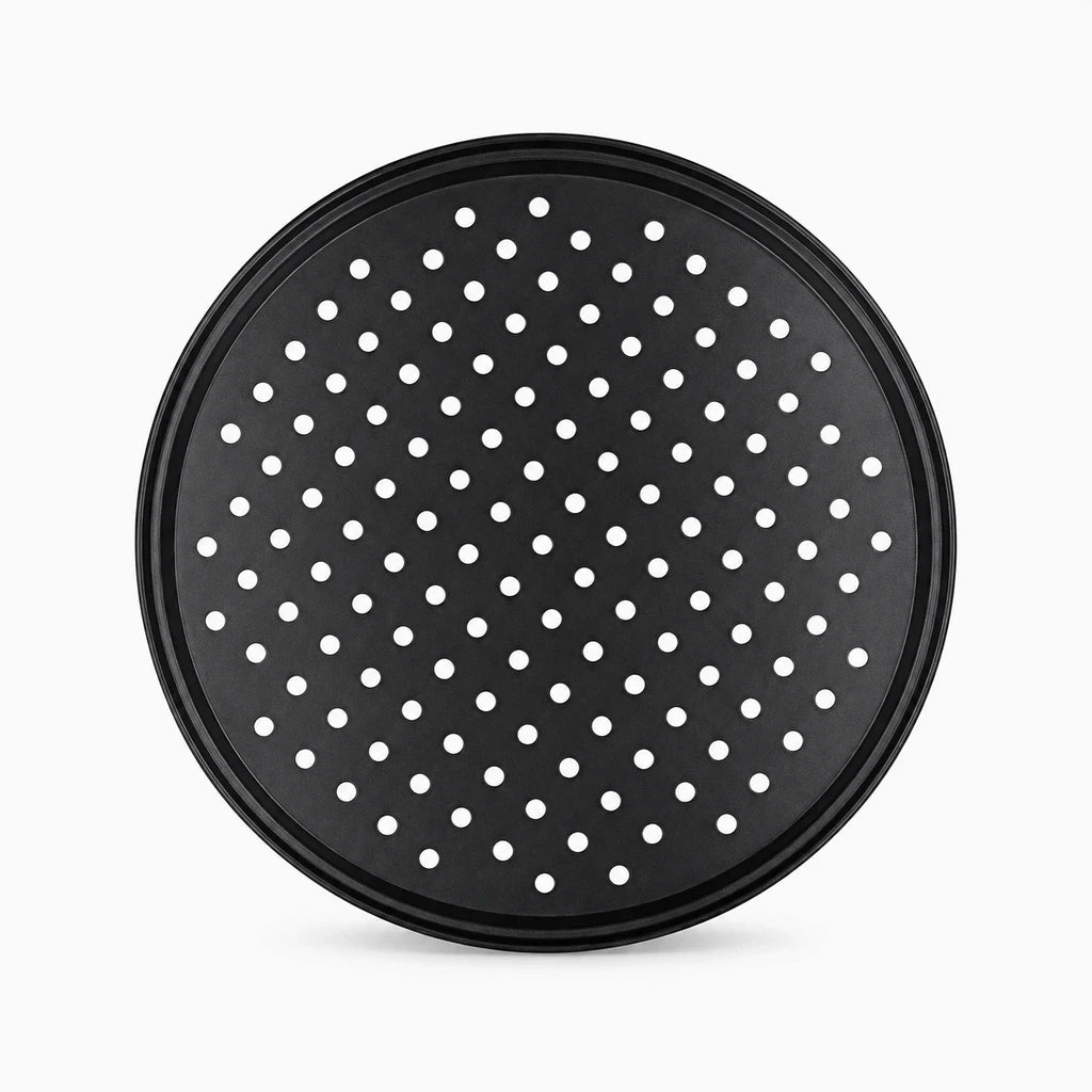 Plaque de cuisson en acier carbone perforée facilitant l'écoulement des graisses pendant la cuisson