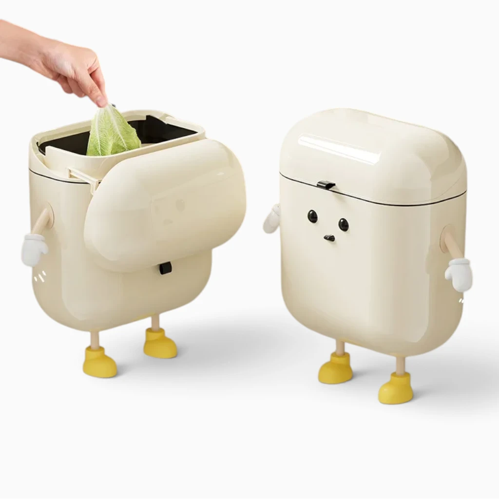 Poubelle compost cuisine verte avec système de fermeture sécurisé et fond amovible