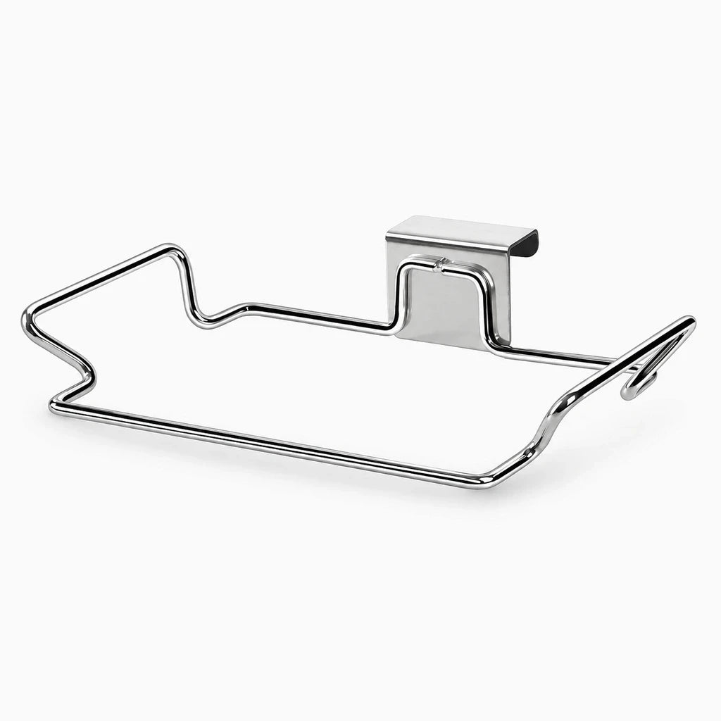 Support de sac poubelle inox à accrocher sur une porte de placard