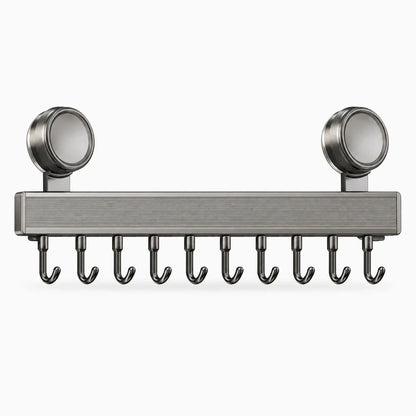 Rail de rangement cuisine en gris, installation facile au mur pour libérer le plan de travail