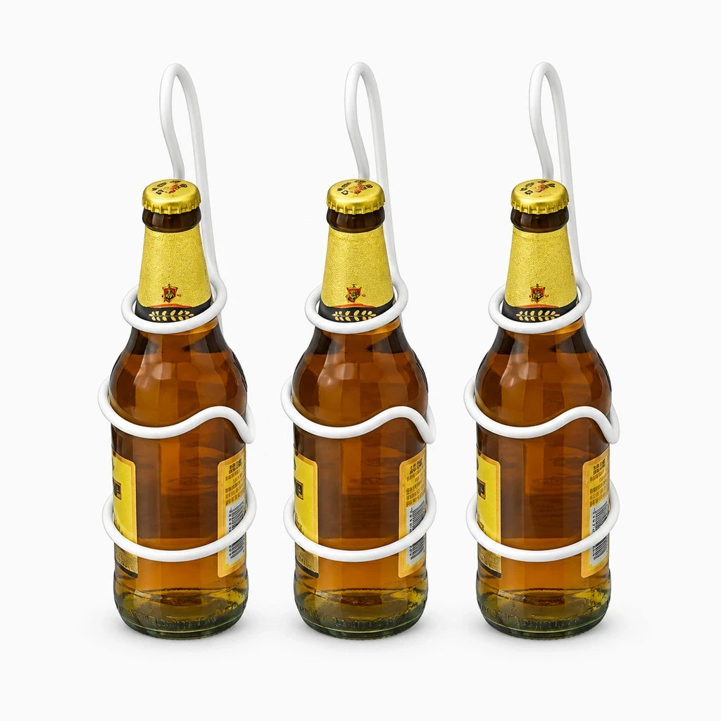 Support bouteilles cuisine intégré dans un tiroir, organisant les rangements de boissons