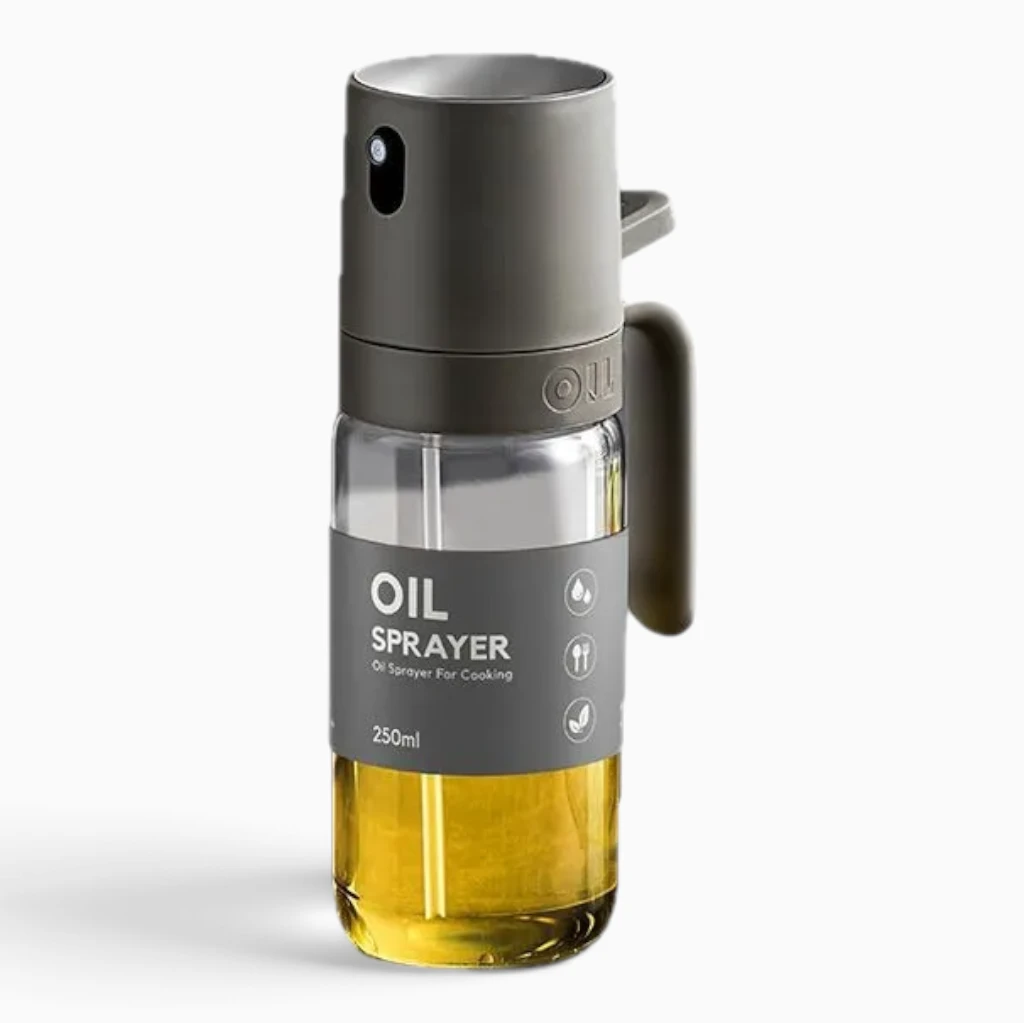Spray pour huile cuisine en verre transparent de 8,5 oz avec buse de pulvérisation fine