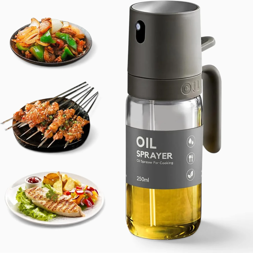 Vaporisateur d'huile culinaire doseur compact pour salades et cuisson à la poêle