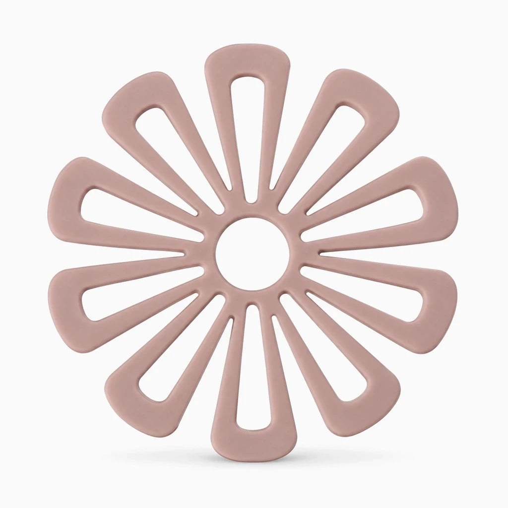 Support casserole en forme de fleur avec pétales découpés, coloris noir mat