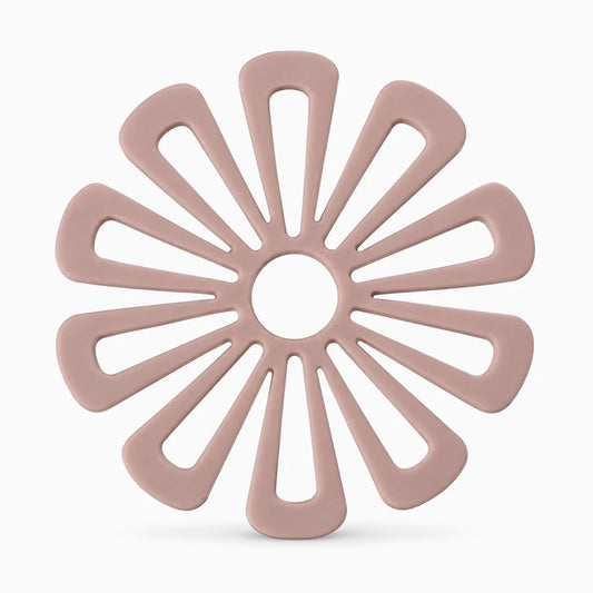 Support casserole en forme de fleur avec pétales découpés, coloris noir mat