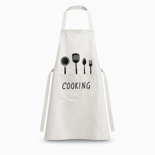 Tablier de cuisine pour homme imperméable en synthétique noir avec poches avant
