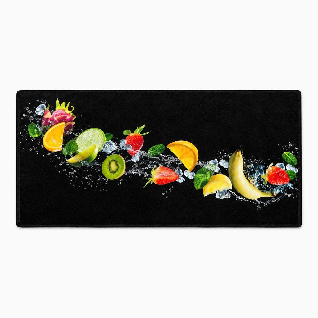 Tapis de cuisine chic à surface imperméable, couleur neutre, pose au sol dans cuisine moderne