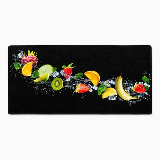 Tapis de cuisine chic à surface imperméable, couleur neutre, pose au sol dans cuisine moderne