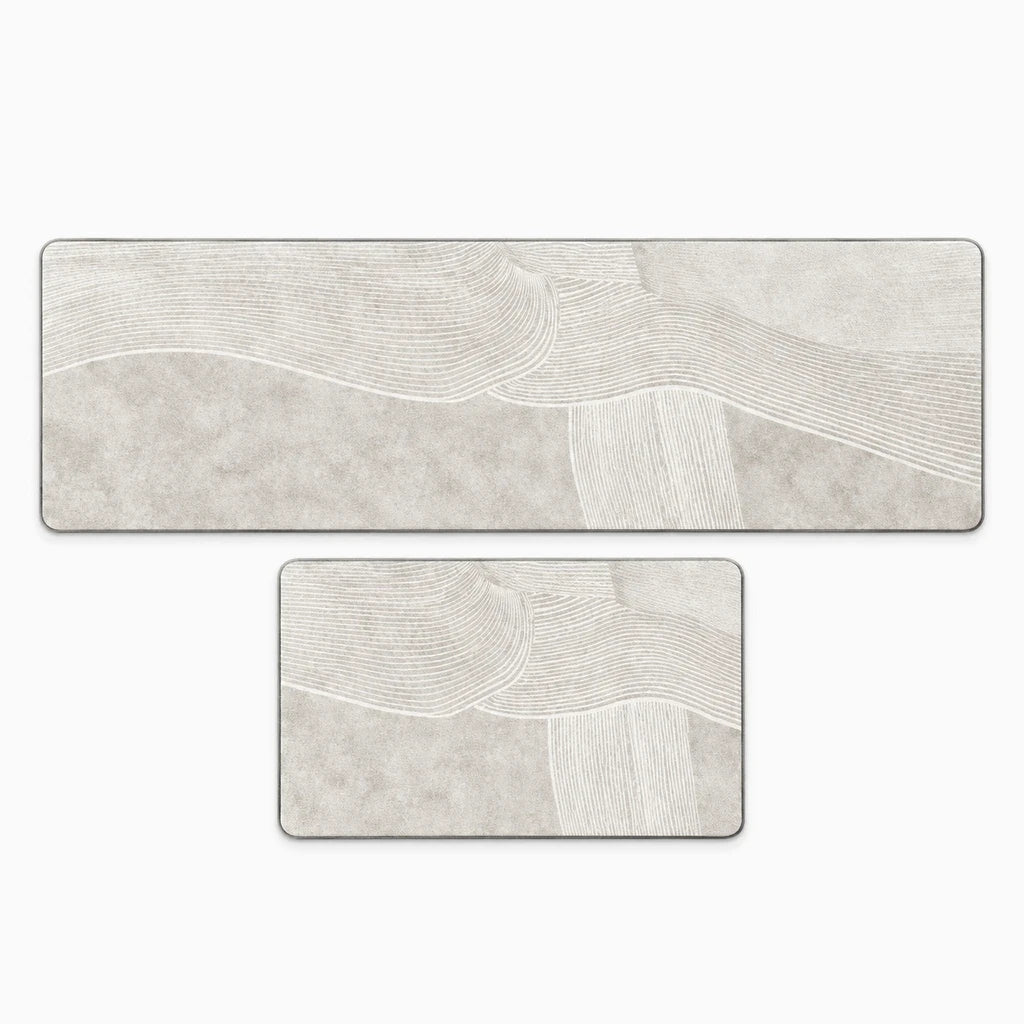 Tapis cuisine vinyle grande dimension, couleur taupe, protection sol humide et taches