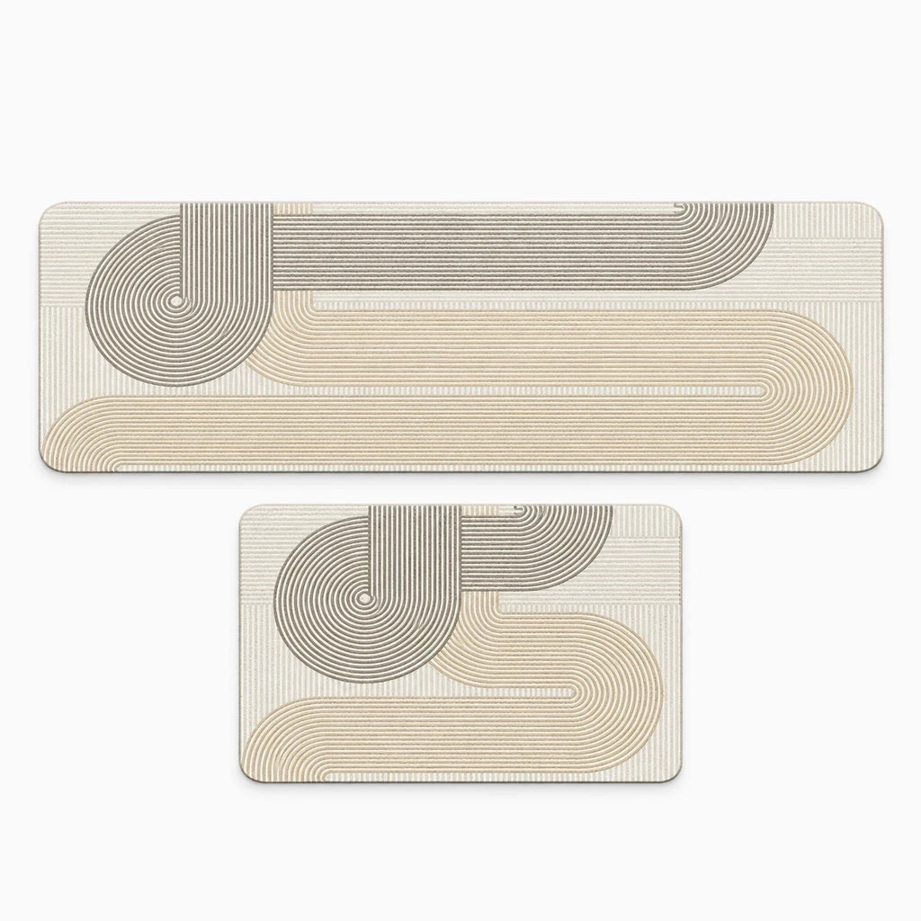 Tapis vinyle de cuisine extra-long, surface stabilisante, compatible électroménager, bleu marine