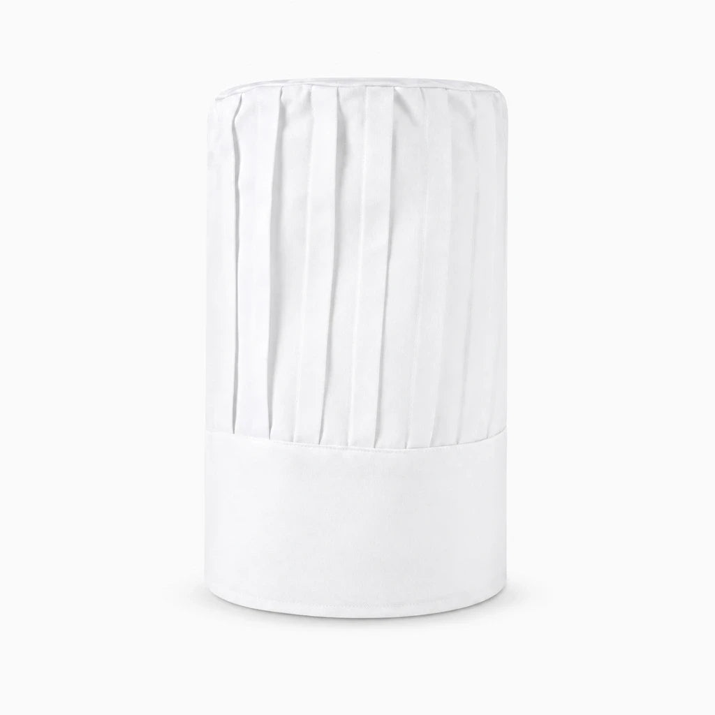Forme cintrée de toque de cuisine maintenant les cheveux en place