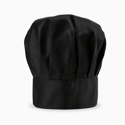 Toque cuisine en textile noir, format ajustable 22/29 cm